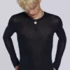 Schwarzes „Mist“-Langarm-Oberteil