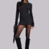 Schwarzes „Mist“-Minikleid