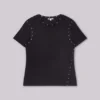 Schwarzes „Mist“-T-Shirt mit Nieten