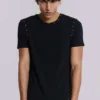Schwarzes „Mist“-T-Shirt mit Nieten