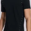 Schwarzes „Mist“-T-Shirt mit Nieten