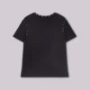 Schwarzes „Mist“-T-Shirt mit Nieten