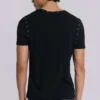 Schwarzes „Mist“-T-Shirt mit Nieten