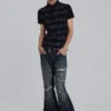 Schwarzes „Riff“-Poloshirt
