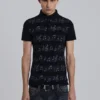Schwarzes „Riff“-Poloshirt