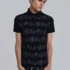 Schwarzes „Riff“-Poloshirt