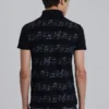 Schwarzes „Riff“-Poloshirt