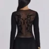 Schwarzes „Wings“-Mesh-Kleid