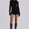 Schwarzes „Wings“-Mesh-Kleid