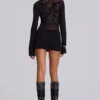 Schwarzes „Wings“-Mesh-Kleid