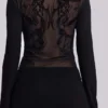 Schwarzes „Wings“-Mesh-Kleid