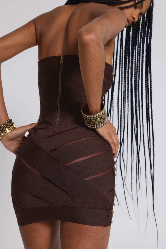 Serena Bandage-Kleid mit Nieten