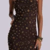 Serena Bandage-Kleid mit Nieten