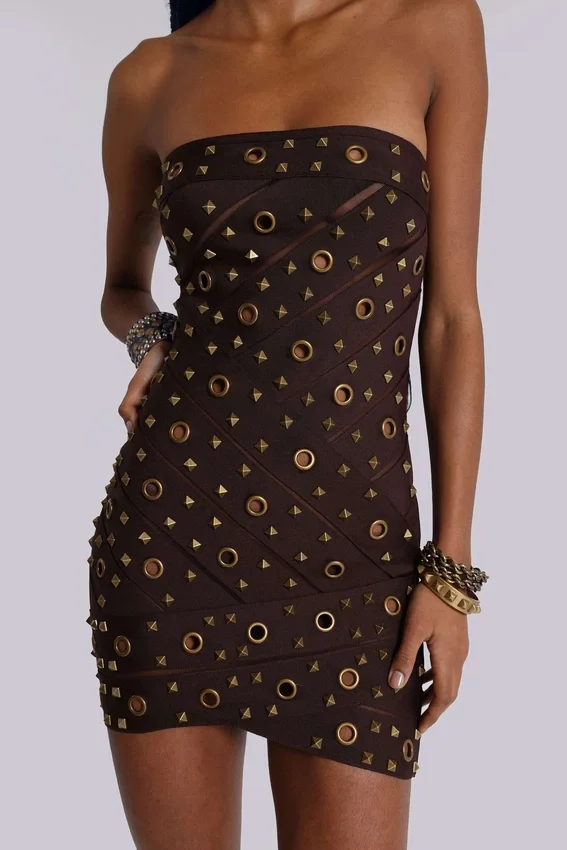 Serena Bandage-Kleid mit Nieten