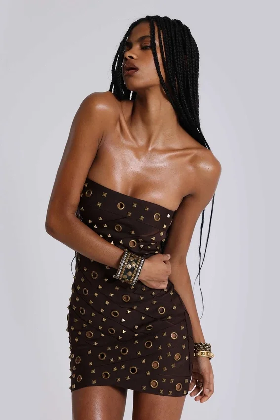 Serena Bandage-Kleid mit Nieten
