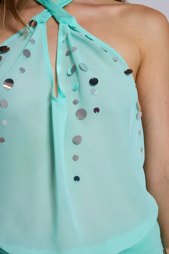 Serilda Midi-Kleid aus Chiffon mit Pailletten