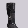 „Shadow“ Nieten-Kniehohe Stiefel