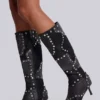 „Shadow“ Nieten-Kniehohe Stiefel