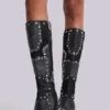 „Shadow“ Nieten-Kniehohe Stiefel
