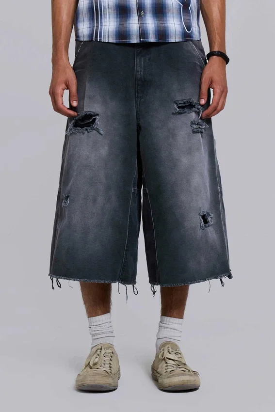 Skate-Shorts im Carpenter-Stil mit Distressed-Effekt