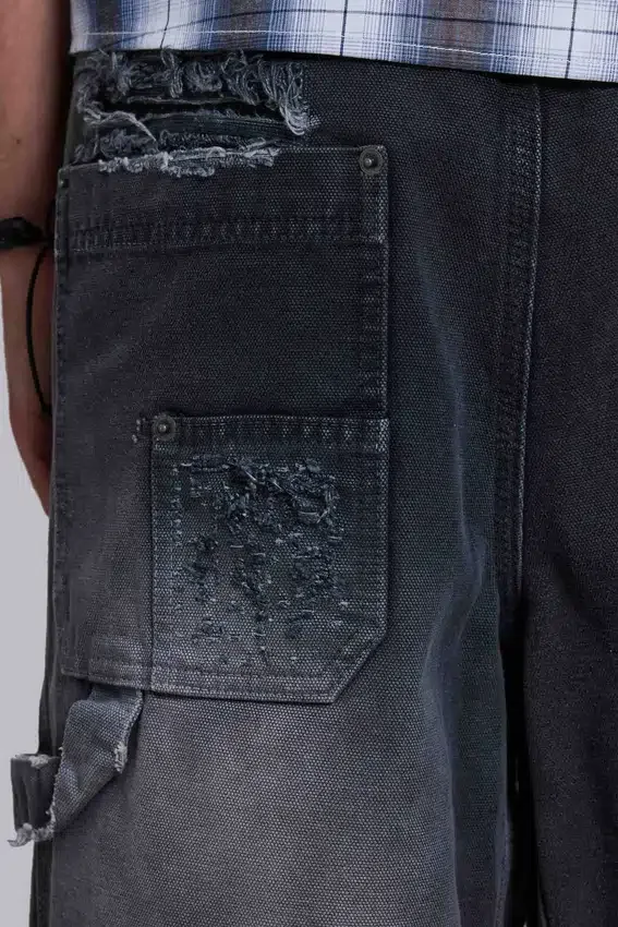 Skate-Shorts im Carpenter-Stil mit Distressed-Effekt