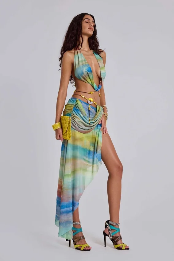 Soleila drapierter Maxirock
