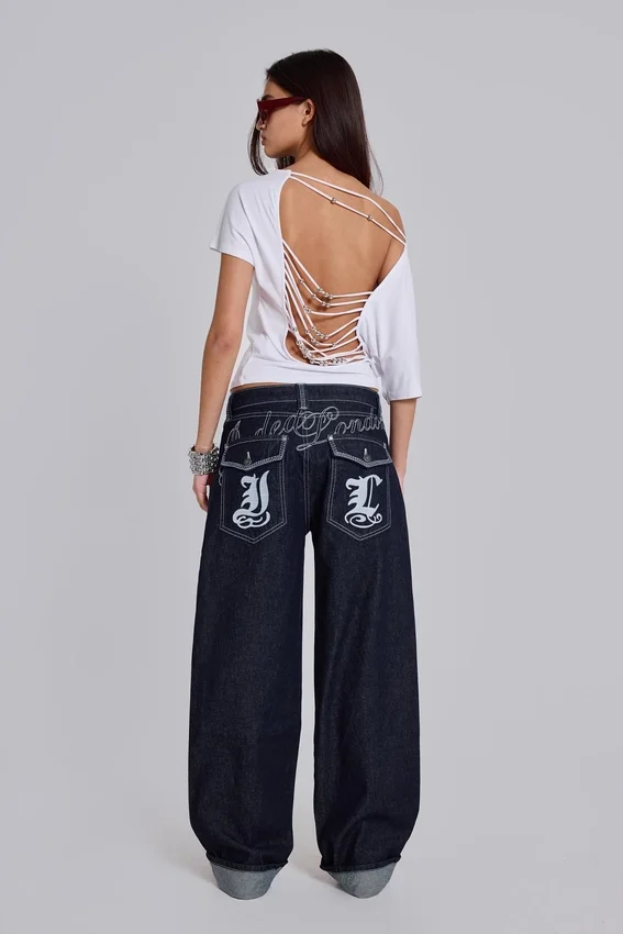 Sonic Baggy-Jeans mit Stickerei