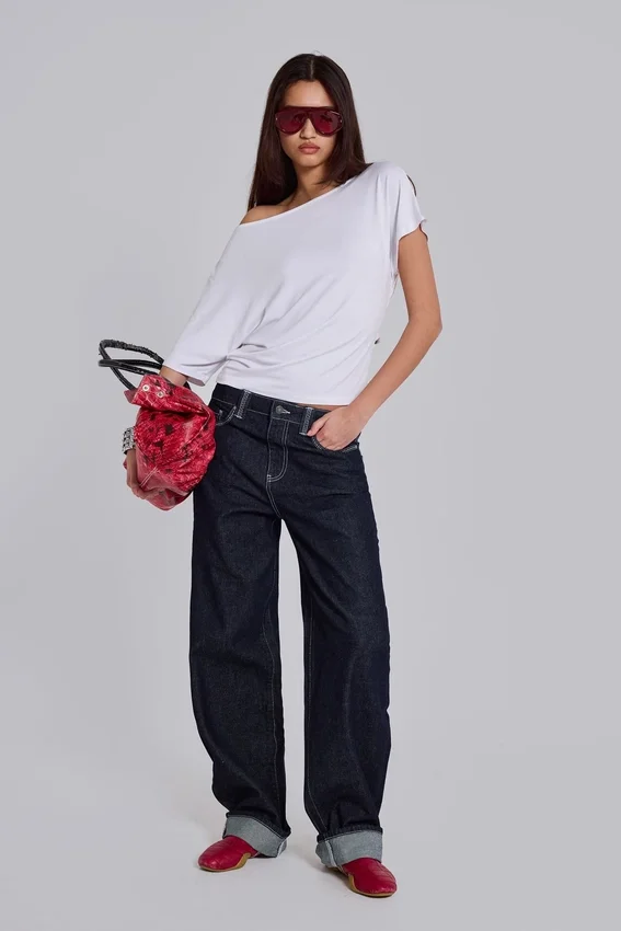 Sonic Baggy-Jeans mit Stickerei