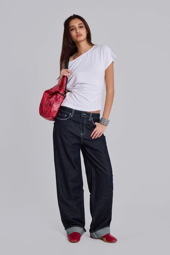 Sonic Baggy-Jeans mit Stickerei