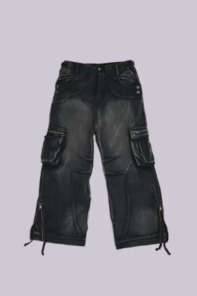 Sonnenverblasste schwarze Trooper-Cargohose