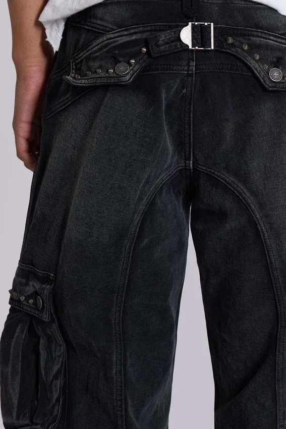 Sonnenverblasste schwarze Trooper-Cargohose