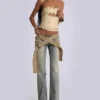Strap-Up-Jeans in Stonewash