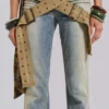 Strap-Up-Jeans in Stonewash