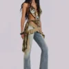 Strap-Up-Jeans in Stonewash