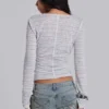 „Stripe Mist“ Henley-Oberteil