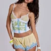 Sugar Satin-Spitzen-Minishorts