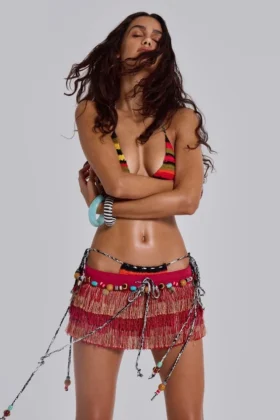 Talina Mini-Skort mit Fransen