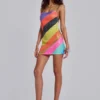 Toryn rückenfreies Mini-Kleid mit Streifen und Pailletten