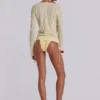 Transparentes Henley-Oberteil in Buttercup