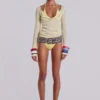 Transparentes Henley-Oberteil in Buttercup