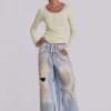 Transparentes Henley-Oberteil in Buttercup