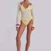Transparentes Henley-Oberteil in Buttercup