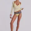 Transparentes Henley-Oberteil in Buttercup