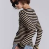Transparentes Henley-Oberteil in „Stripe“