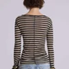 Transparentes Henley-Oberteil in „Stripe“