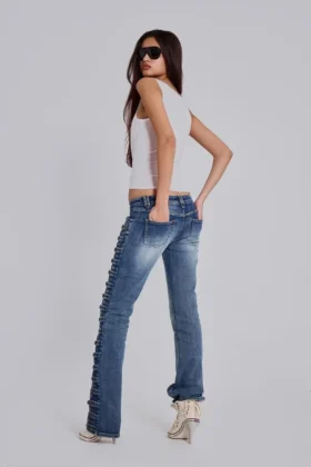 Transparentes Henley-Top in Weiß