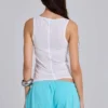 Transparentes Henley-Top in Weiß