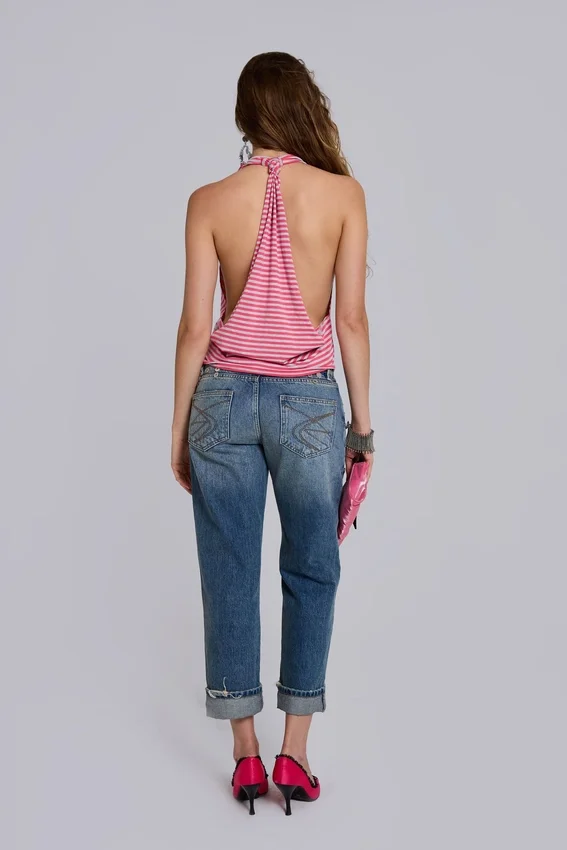 Cooper Crop-Jeans mit Verzierungen