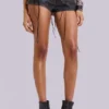 Vaca Whipstitch Mini-Shorts aus Kunstleder in Schwarz