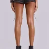 Vaca Whipstitch Mini-Shorts aus Kunstleder in Schwarz